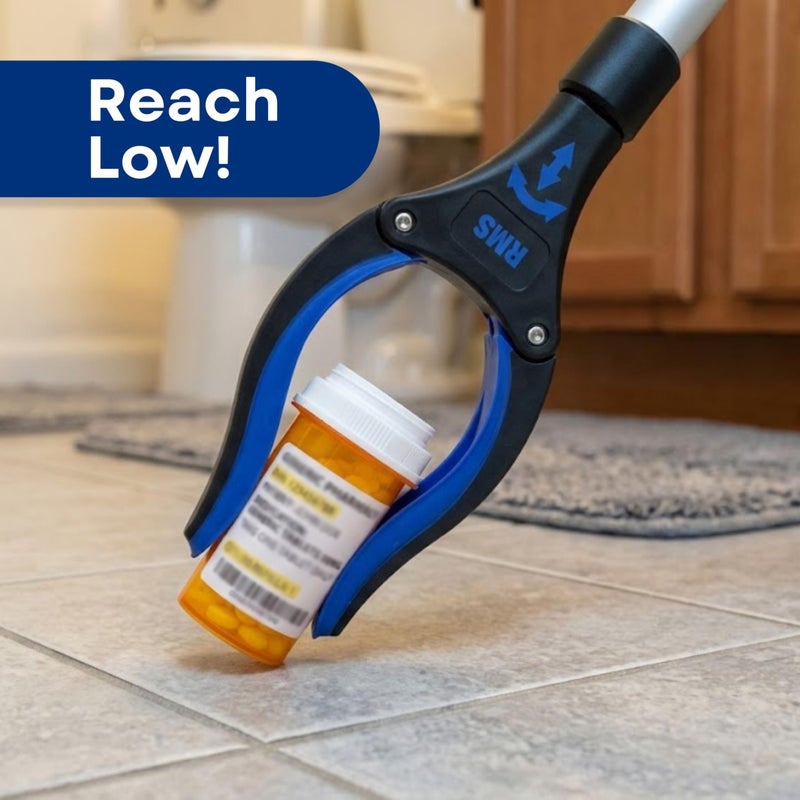 RMS 2-Pack 32 Inch Extra Long Grabber Reacher with Rotating Jaw - Mobility Aid Reaching Assist Tool (Blue) - Image 4